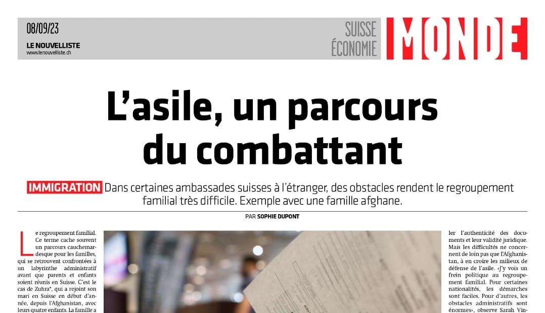 Le Nouvelliste : "Asile : quand le regroupement familial devient un véritable parcours du combattant"